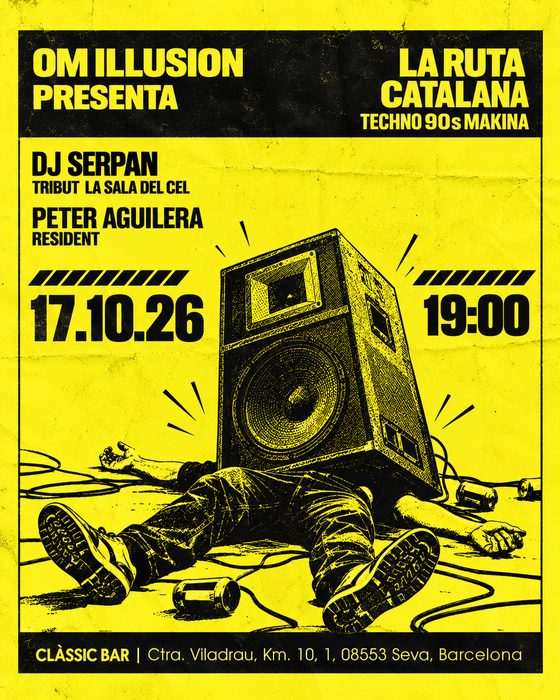 Cartell de La Ruta Catalana al Clàssic Bar: DJ Serpan i Peter Aguilera, 17.10.26 a les 19:00